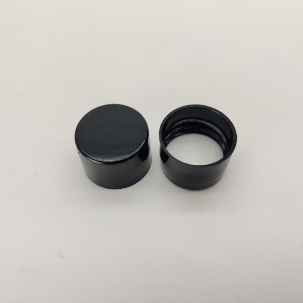 Black PP 20mm Screw Cap , Non Spill Plastic Bottle Lid