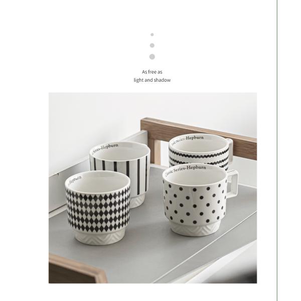 Experience The Elegance Of Black And White Ceramic Mug Coffee Cup For Business Gifts