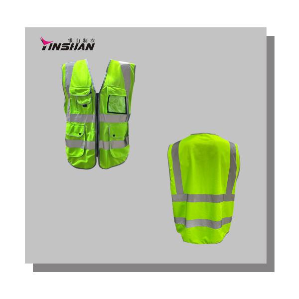 Custom Logo High Visibility Safety Vest for Construction Workers Roadway Safety Vest