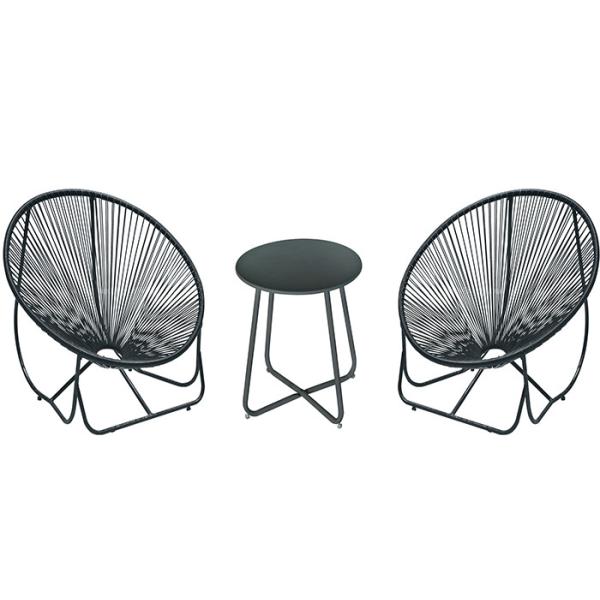 Fire Resistant Garden Rattan Set Acapulco Rattan Chair Set High Temperature Tolerant