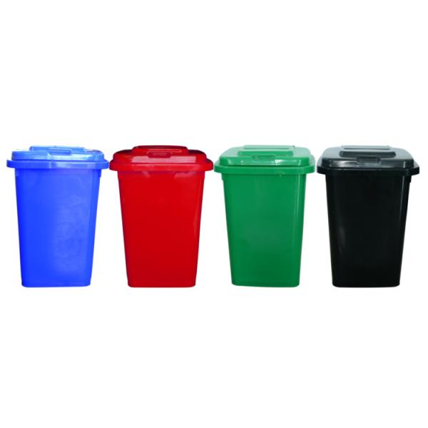 50L Outdoor Garbage Can Freestanding Plastic Outdoor Trash Can