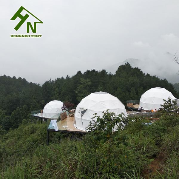 Luxury Galvanized Steel Geodesic Dome Structure Family Camping Tent Fire Resistance