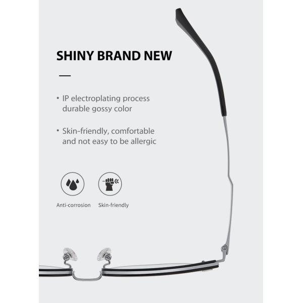 Classic Square Combination Glasses Men TR Titanium Frame Anti Blue Light