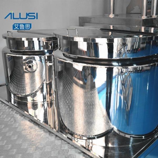 Hydraulic Lifting 300L Body Lotion Homogenizer Vaseline Making Machine Vacuum Emulsifying Mixer