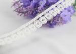 Flower Water Soluble Polyester Lace Trim , Milk Silk White Lace Ribbon By The