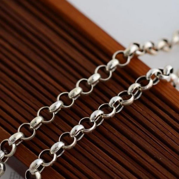 Sterling 925 Silver 3.5mm Rolo Chain Necklace (XH041845W)