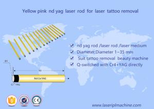 Quality Medical Nd Yag Laser Tattoo Removal Machine Rod Yellow Pink Crystal 5*85mm wholesale