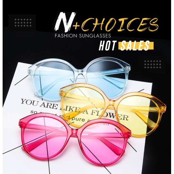 Big Frame Retro Jelly Color Round Frame Sunglasses Fashion Trend Glasses
