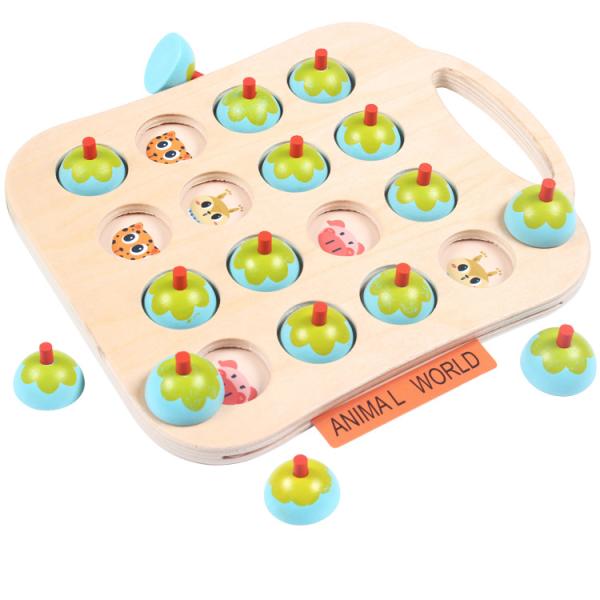 Montessori 3D Unisex Memory Match Puzzle Game Chess Toy