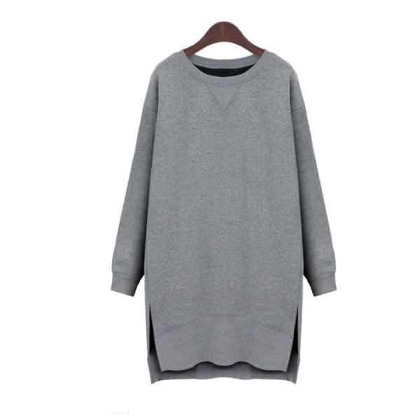 Custom Printed Plus Size Ladies Shirts Women'S Long Sleeve Hoodie Dress