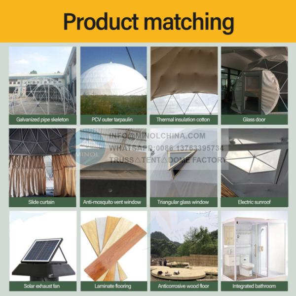 30m Dia Outdoor Geodesic Dome Tents UV Resistant 850gsm PVC Coated