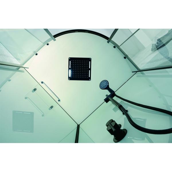 Luxrious Shower Room With Matt Black Profile And Tempered Glass For Mordern