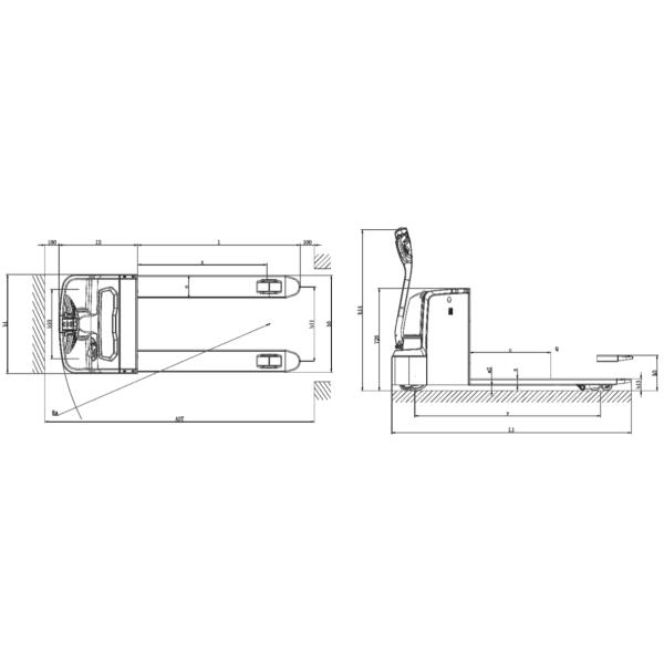 Motorized Pallet Lifter 3 Tonne Electric Pallet Truck Rated Traction Weight 2000kgs