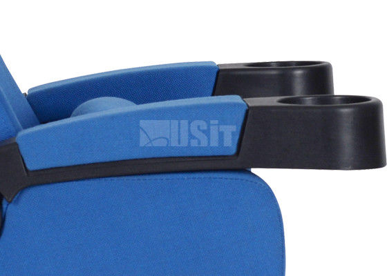 Blue Acrylic Fabric Cinema Chair Theater Movie Seating For Commercial Use
