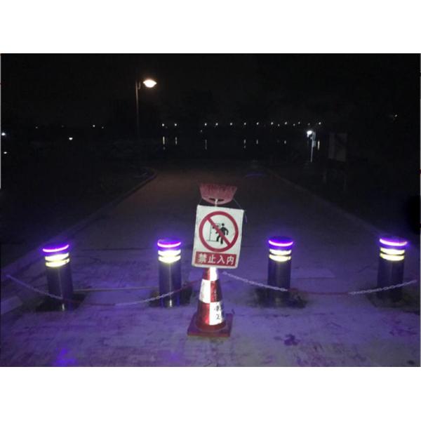 Stainless Steel Bollards Hydraulic Road Blocker Variable Frequency Controller With LED Light