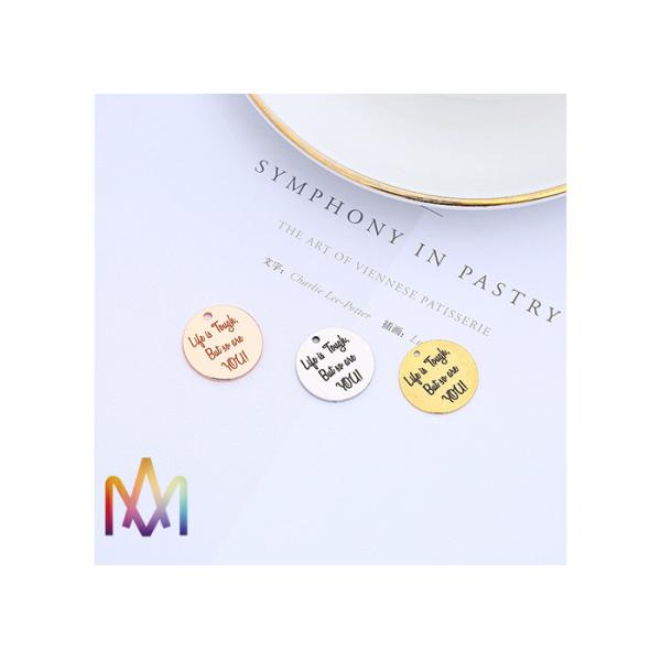 ODM Supported 4g 20mm Engraved Stainless Steel Jewelry Pendants