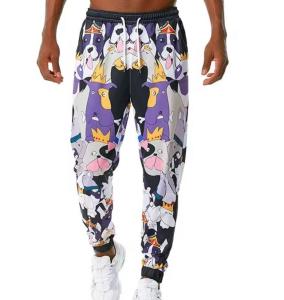 Quality Mens Custom Logo Breathable Sublimation Jogging Pants Elastic Waistband wholesale