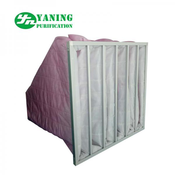 Cheap HVAC System Polyester Pocket Air Filter Bag M6-M9 3200m³/h Air Volume Galvanized Sheet Frame for sale