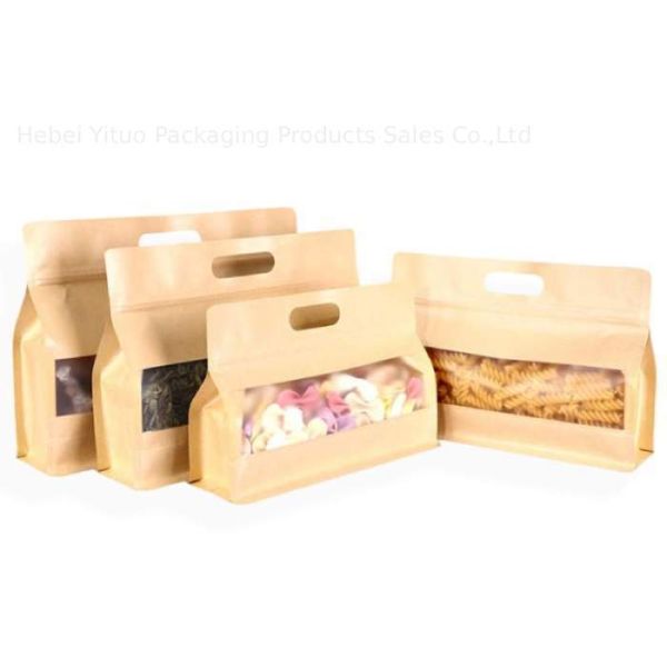 Sustainable Paper Packaging Bag Custom Rice PE Coating