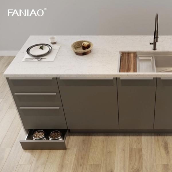 Modern Ready To Assemble Melamine 18mm Waterproof Kitchen Cabinet With Island