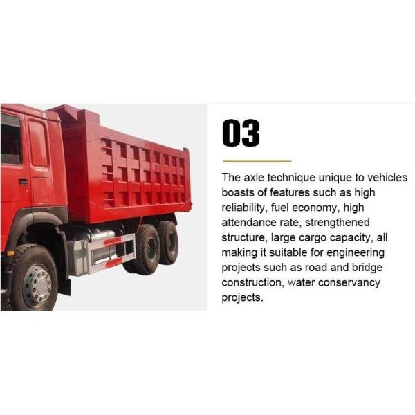 Red 20CBM Used Howo Dump Truck 371HP 375HP 6x4