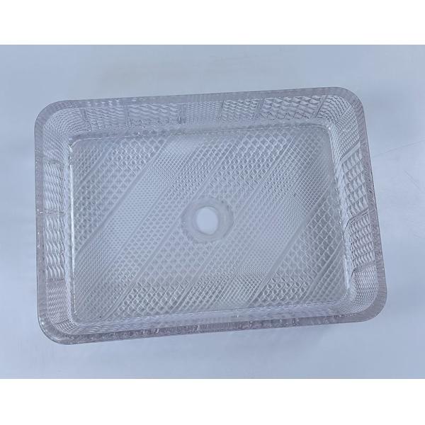 Rectangular Glass Wash Basin Table Top 12 Inch Crystal Clear