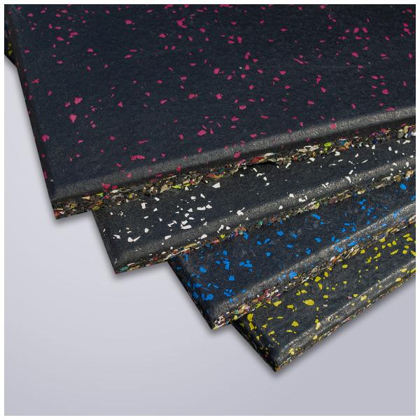 Black Gym Rubber Floor Mats Lightweight Weight Lifting Mats 1000x1000x15mm