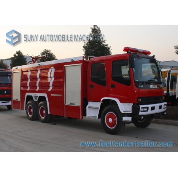 ISUZU 9000L 6x4 Water Tank Fire Truck , Double Row Cab 260Hp 3 Axle Truck