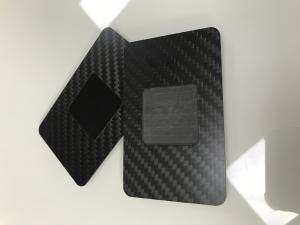 Quality Matte Black Carbon Fiber Business Cards With NFC 13.56MHz Chip CR80 85x54mm wholesale