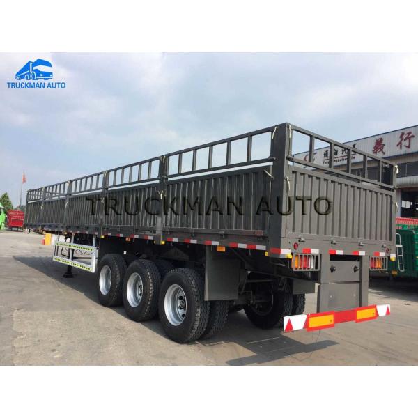 Heavy duty 60 Tons Fence Semi Trailer ABS System For Bulk Cargo Transport