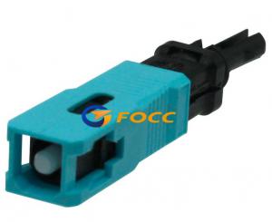 Quality Quick Assembly SC UPC Multimode Fiber Connectors Aqua Housing 50 125 OM3 10pcs / Bag wholesale