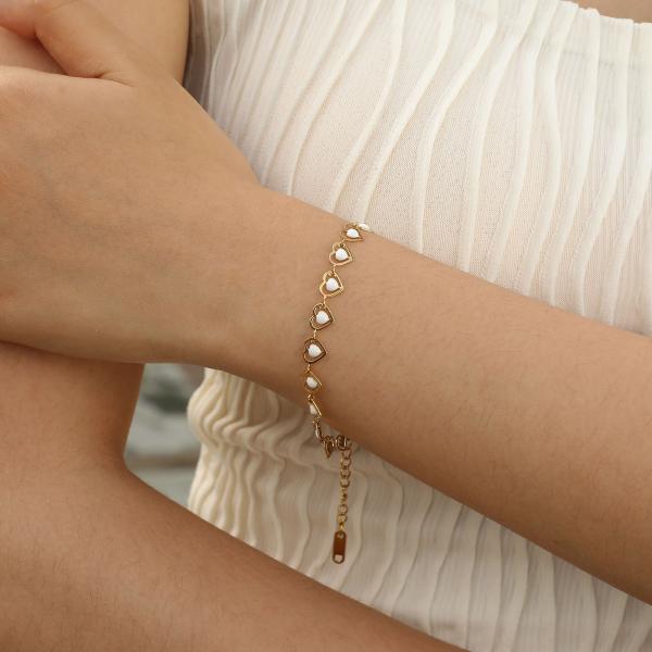 Women Jewelry Gold Plated Stainless Steel Chain Link Bracelet