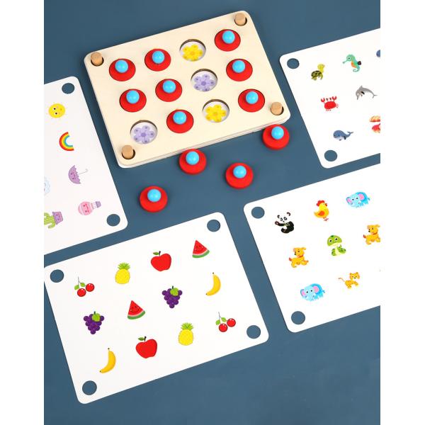 Montessori 3D Unisex Memory Match Puzzle Game Chess Toy