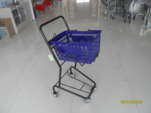 Quality Small Shop 4 Wheel Shopping Cart , Logo Shopping Basket With Wheels wholesale