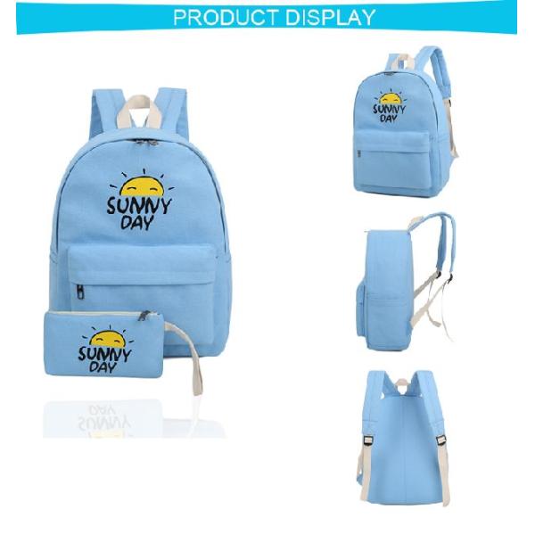 Women Fashion Cartoon Book Bag Canvas Materials Outdoor School Bag For Students