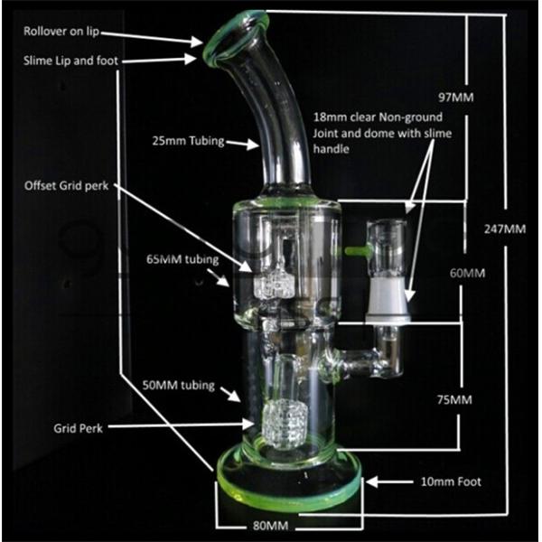 Handblown Glass Smoking Oil Pipe Borosilicate Heat Resistant Bongs 7mm
