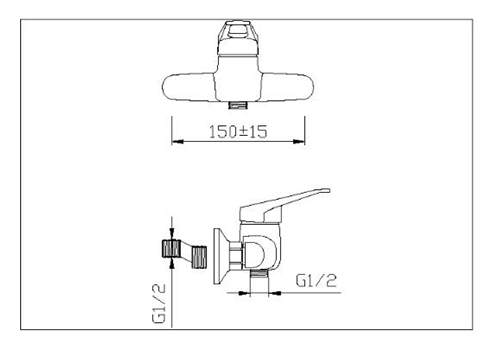 Wall Mounted Chrome Two Hole Bathroom Faucet Shower Mixer Taps with Single Lever