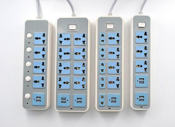 Home Desk Mount Power Strip European Style Plug Intelligent USB Lightning Fast Charging