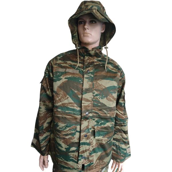 Hooded Camouflage Training Top with Versatile Functions Zipper Metal Button Closure