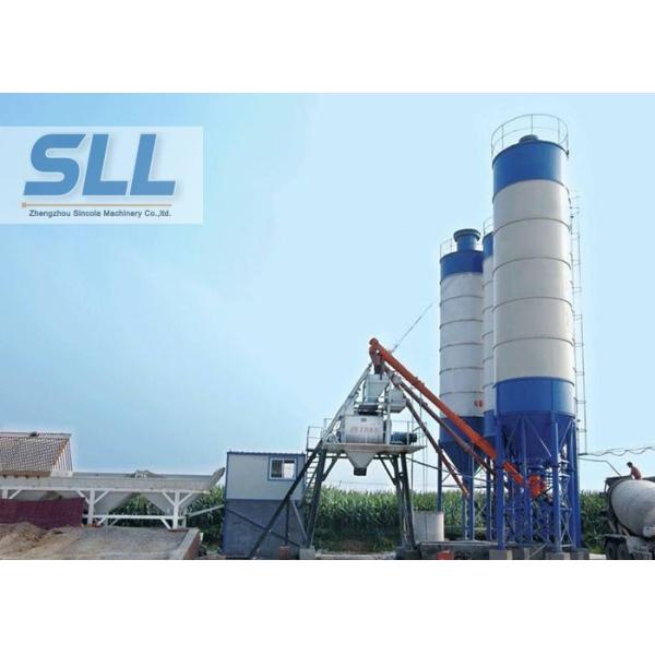 Small Ready Mix Concrete Mixing Plant , Rmc Batching Plant With 3 Aggregates Bins