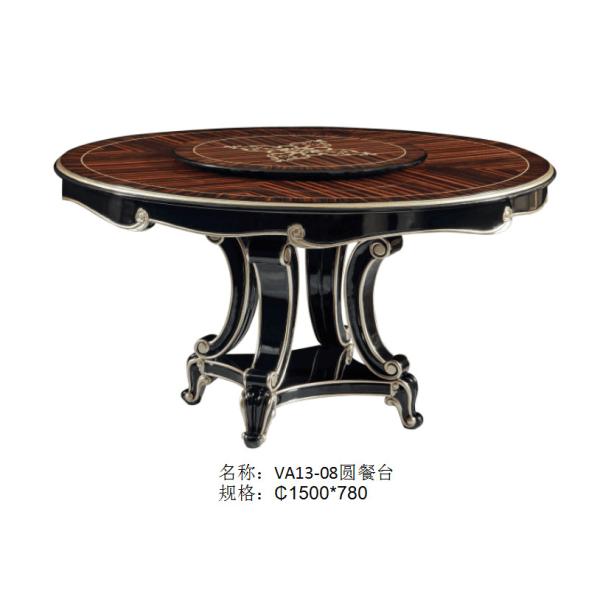 Luxury furniture for Villa house Reception table and Console cabients by Ebony wood in Glossy painting Sliver leaf