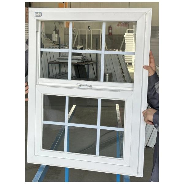 UPVC Frame Single Hung Vinyl Windows Waterproof Vertical Sliding Vinyl Windows