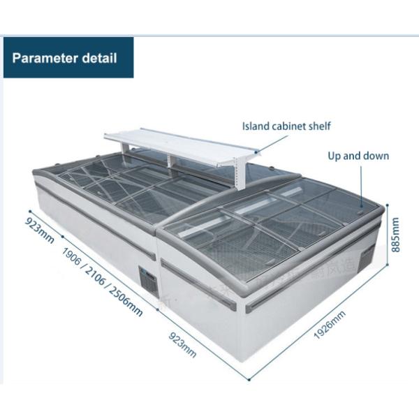 220 V 50hz Top Glass Sliding Door Deep Chest Freezer For Dairy Products