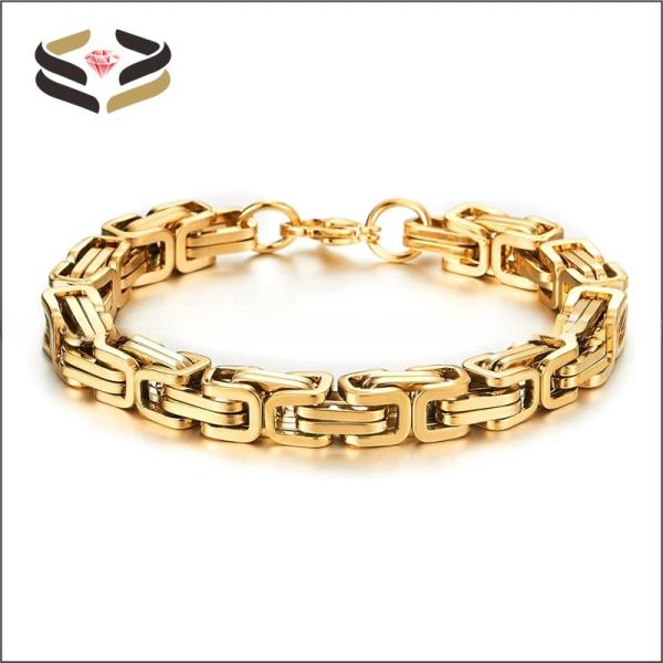 High Polished Braided Link Stainless Steel Bracelet for Men Women Clasp
