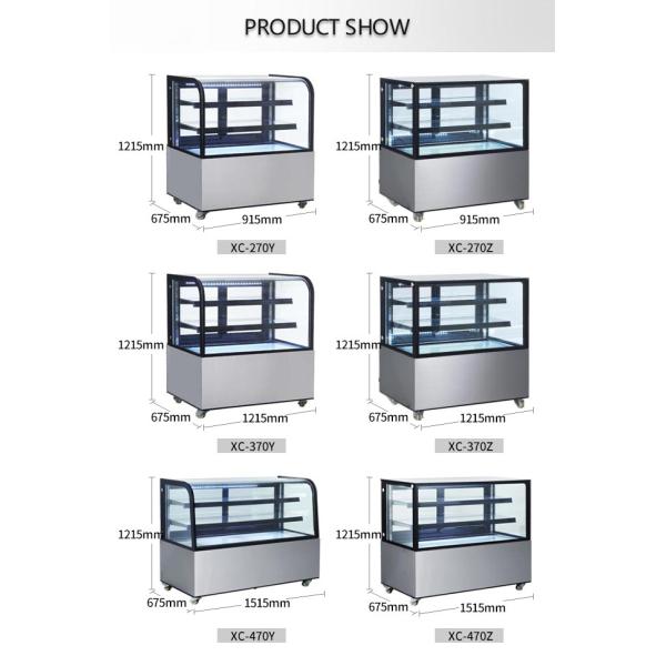 LED Light Hook Face 480W Cake Display Fridge