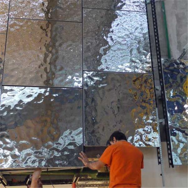 Designed metal sheet wall cladding panel hammered decorative mirror stainless steel