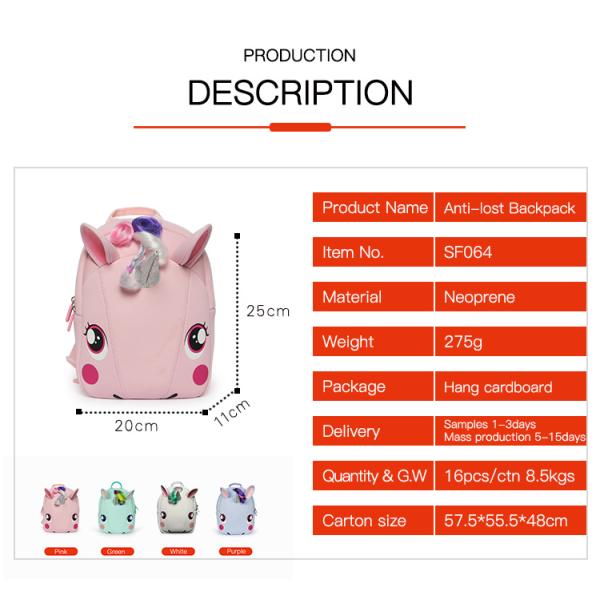 Superctue Waterproof Kids Backpack Unicorn Bag Kindergarten Backpack For Boy And Girls