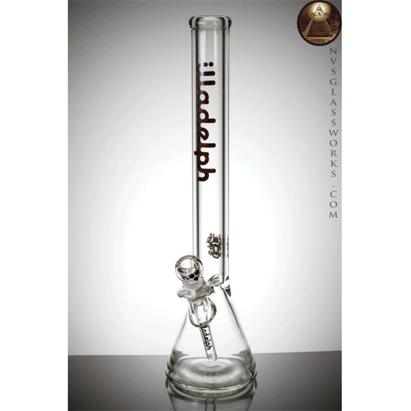Ice Hookah Glass Smoking Pipe 7mm Glass Beaker With Luminous Decals 12Inch