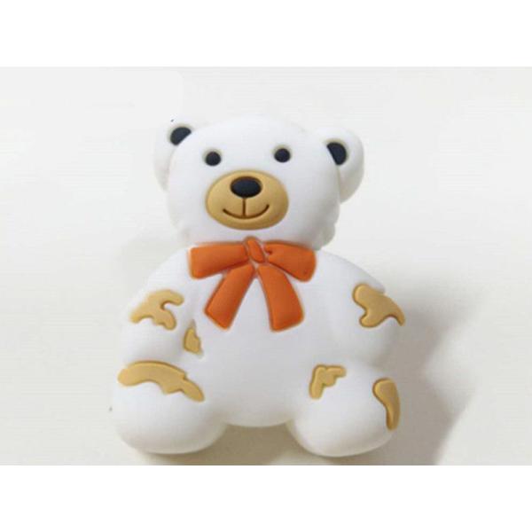 Grey Bear Soft Plastic Kids Furniture Knobs Children Bedroom Furniture Decorative Knobs White PVC Cabinet Knobs