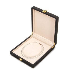 Quality Black Hanhong Custom Rounded Corner Microfiber Leather Ring Jewelry Packaging Box Luxury Set Pearl Necklace Jewelry Storage Box wholesale